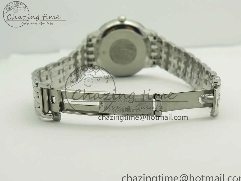 0421 TopPick De Ville Prestige Ladies 32.7mm SS MKF 1:1 Best Edition Blue Dial Diamonds Markers on SS Bracelet MIYOTA 7972